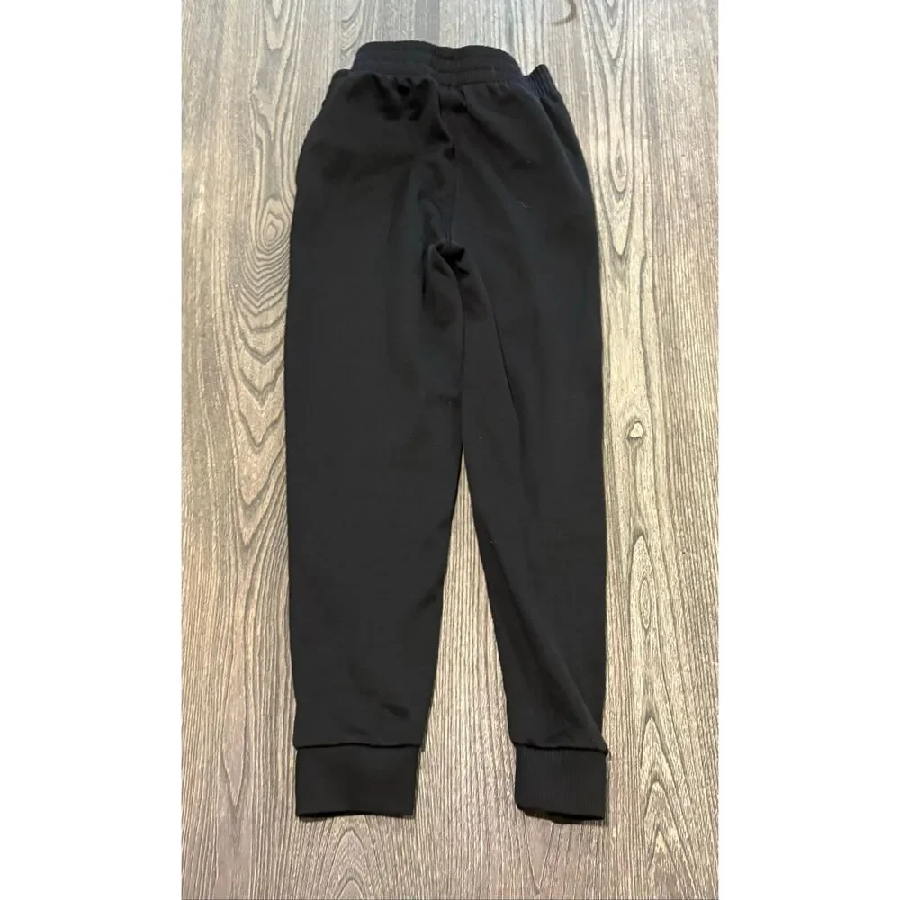 Puma Boys Sweat Jogger Pants Elastic Waist Logo Print Pull-On Black Size L